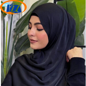 CHARCOAL DRIFT SILKATIN TEXTURED HIJAB