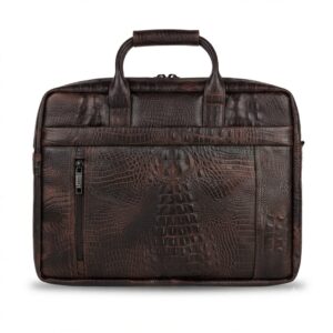 crocodile print laptop bag men