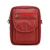 compact leather crossbody bag red leather travel pouch