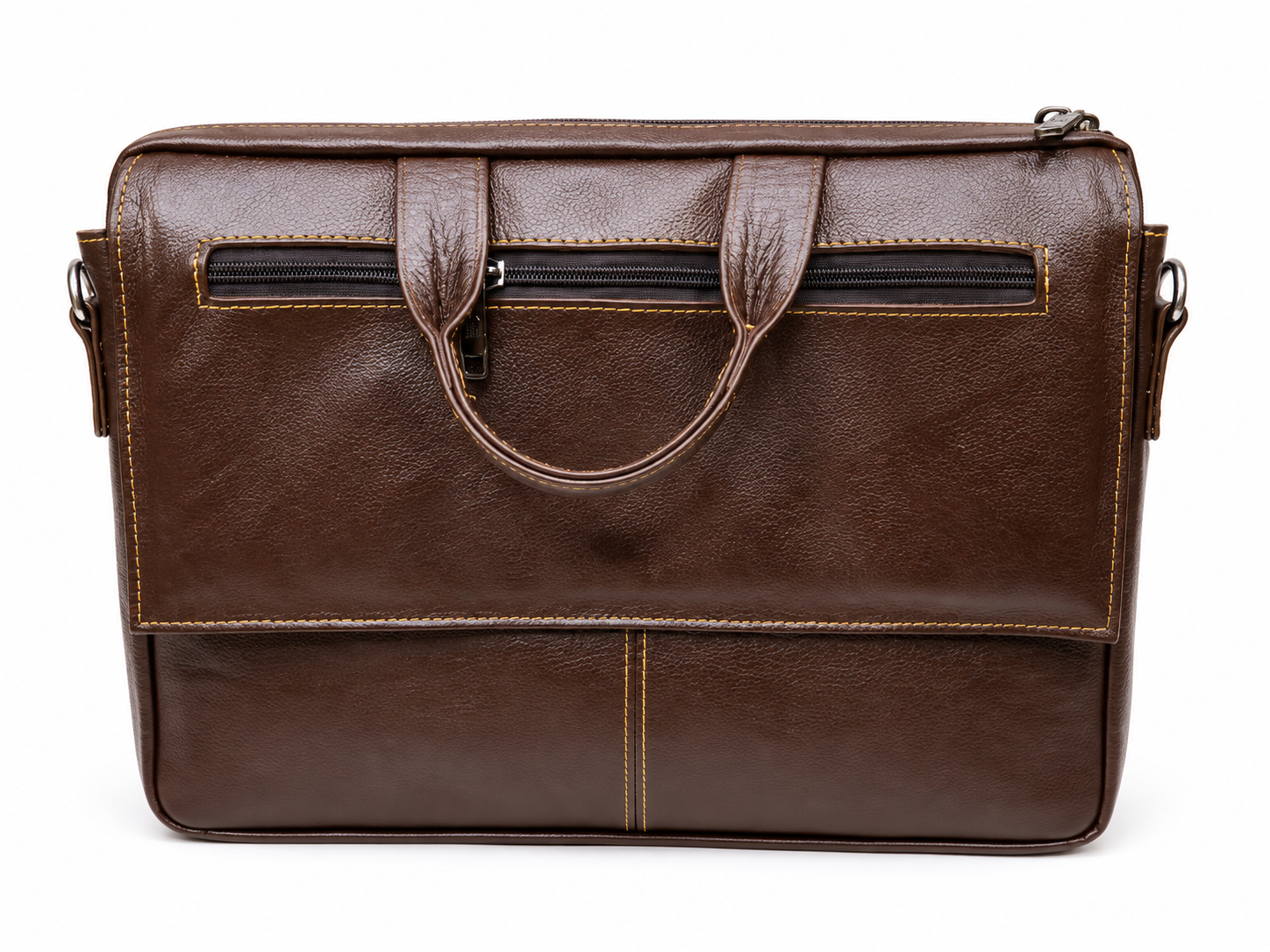 Premium Genuine Leather Business Briefcase – Brown Leather Office Bag
