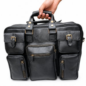 Genuine Black Leather Briefcase Bag