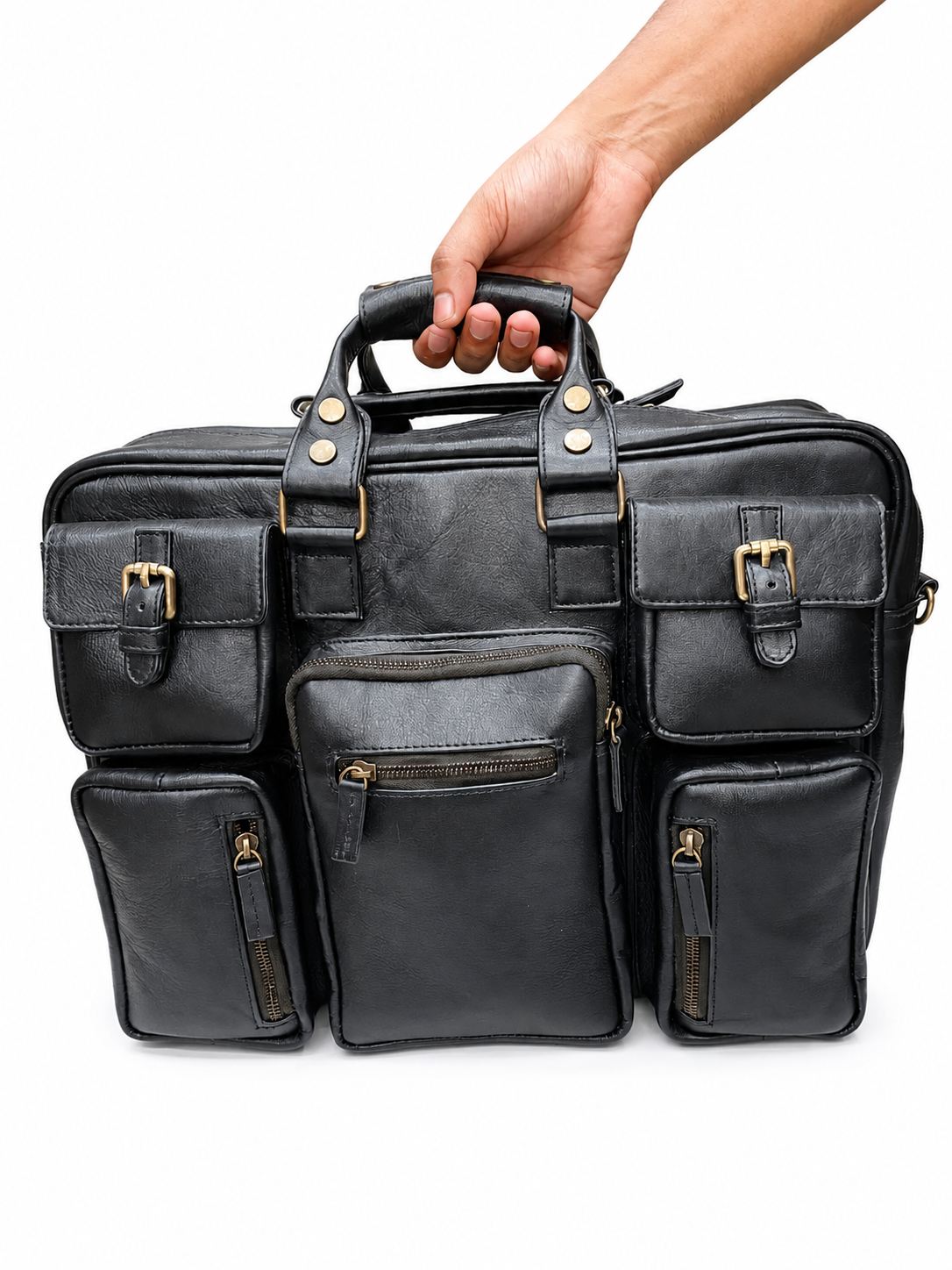 Genuine Black Leather Briefcase Bag Genuine Black Leather Briefcase Bag