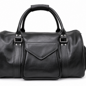 Premium Genuine Leather Duffel Bag – Black Leather Travel & Weekender Bag