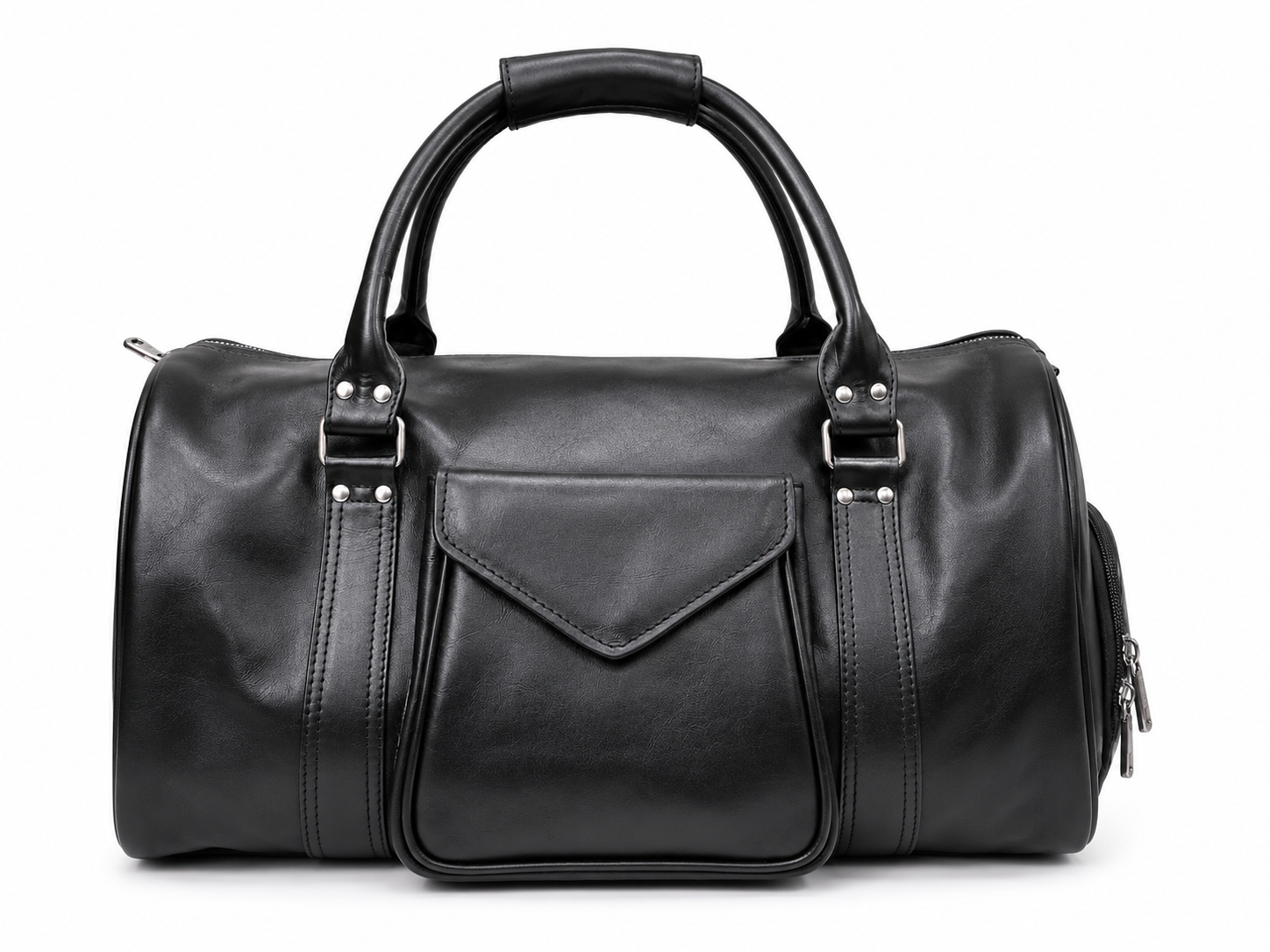 Premium Genuine Leather Duffel Bag – Black Leather Travel & Weekender Bag Premium Genuine Leather Duffel Bag – Black Leather Travel & Weekender Bag