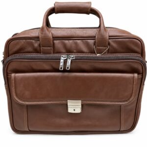 Extra-Large Brown Leather Office Bag for Men