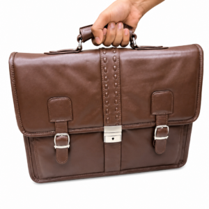 Genuine Brown Leather Briefcase Bag