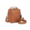 small leather travel pouch tan leather sling bag for men