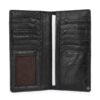 black leather long wallet with card slots leather wallet with ID window