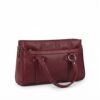 maroon leather handbag