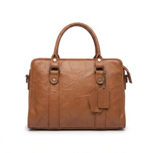 women's leather handbag with zip pocket