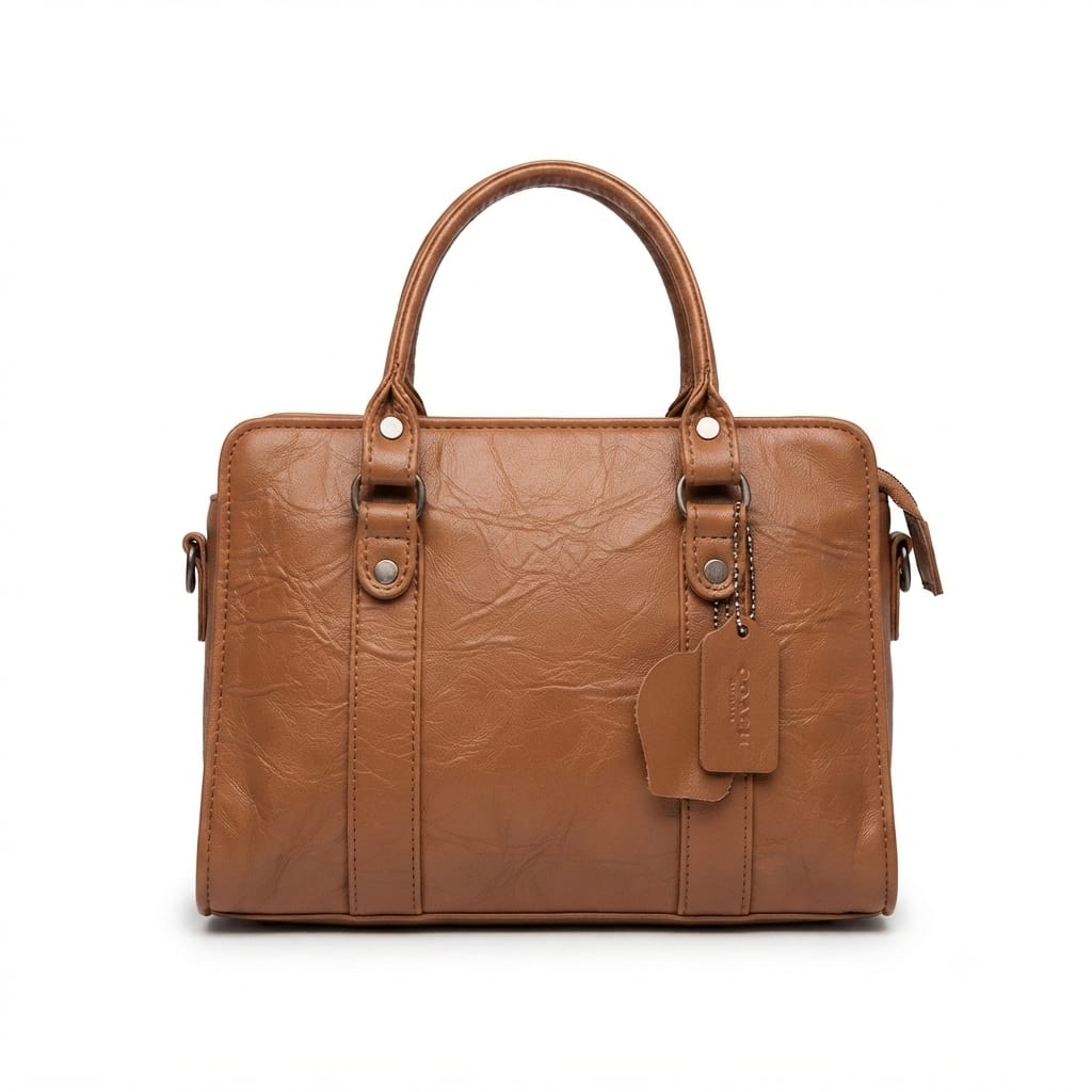 women's leather handbag with zip pocket