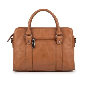 cognac leather tote bag