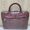 oxblood crocodile print laptop bag genuine cow leather office briefcase
