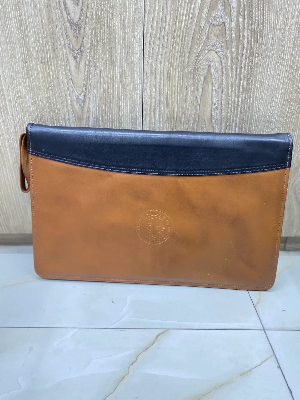 leather document holder with strap executive zip portfolio folder