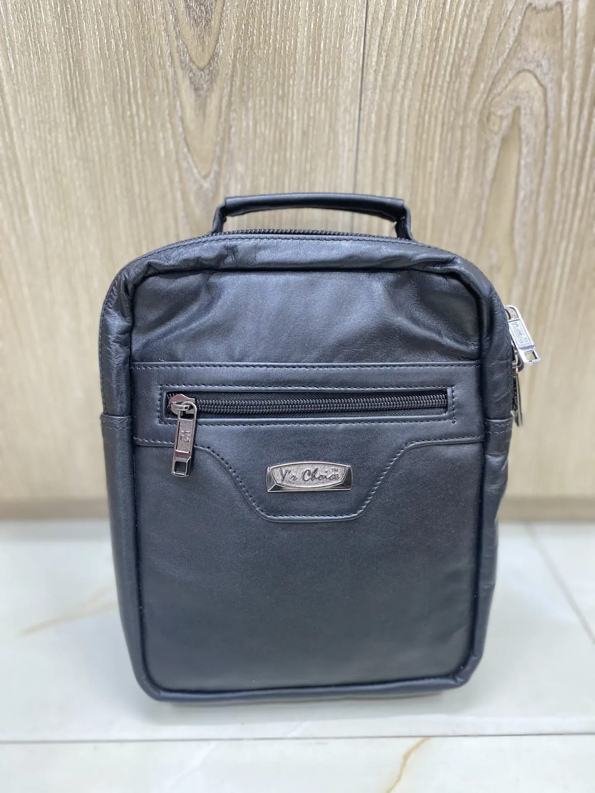 genuine cow leather toiletry bag small leather organizer bag with handle