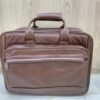 large leather laptop bag for men brown leather expandable briefcase