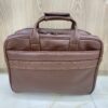 large leather laptop bag for men brown genuine cow leather office bag with buckle