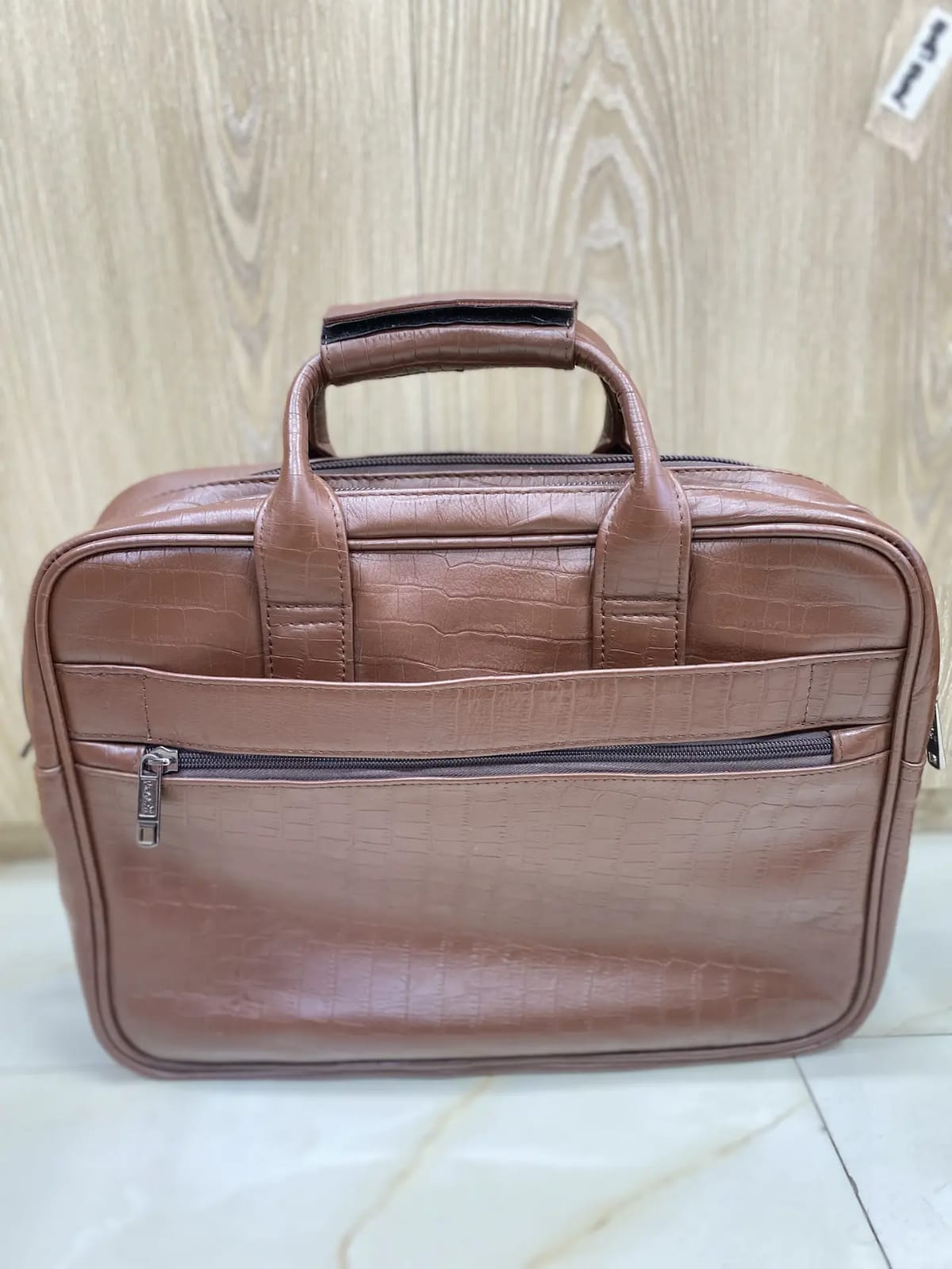 multi compartment business bag leather