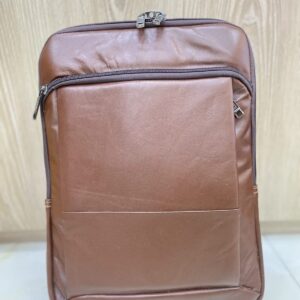minimal leather laptop backpack
