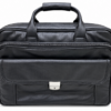 Black Genuine Cow Leather Expandable Briefcase with Lock Black Genuine Cow Leather Expandable Briefcase with Lock