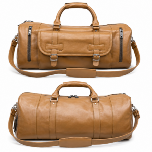 Premium Genuine Leather Travel Duffel Bag – Brown Weekender & Sports Bag