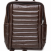 Brown Genuine Cow Leather Quilted Backpack with Padded Mesh Straps Brown Genuine Cow Leather Quilted Backpack with Padded Mesh Straps