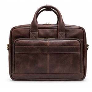 Classic Dark Brown Leather Executive Briefcase