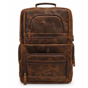 Vintage Distressed Leather Laptop Backpack