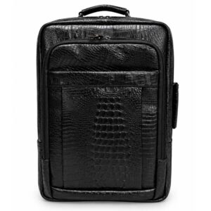 Luxury Black Crocodile Leather Backpack