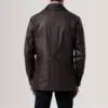 Men's Maroon Leather Coat | Stylish Long Leather Jacket