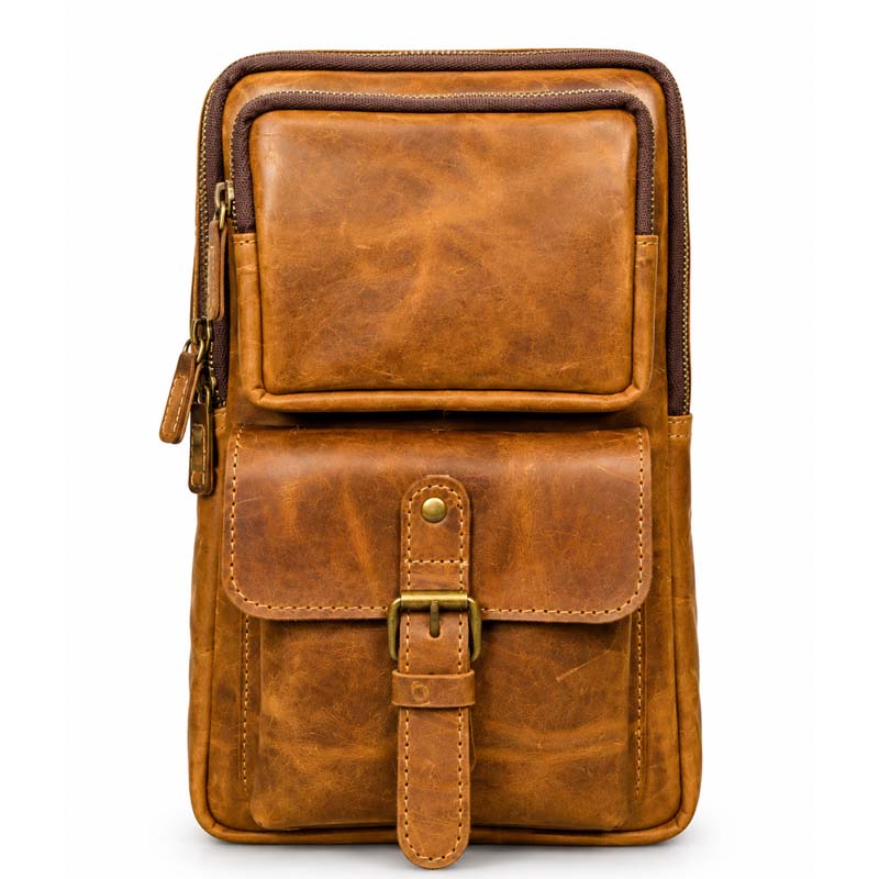 Vintage Distressed Leather Backpack Product Shot